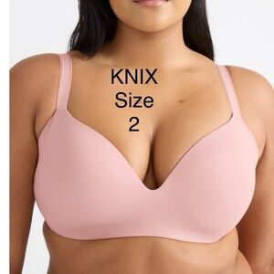 KNIX WINGWOMAN wireless contour bra adjustable straps pink peonie sz 36A KNIX 2